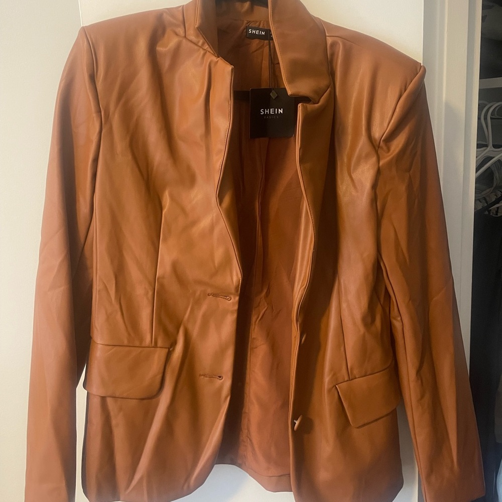 NWT leather blazer